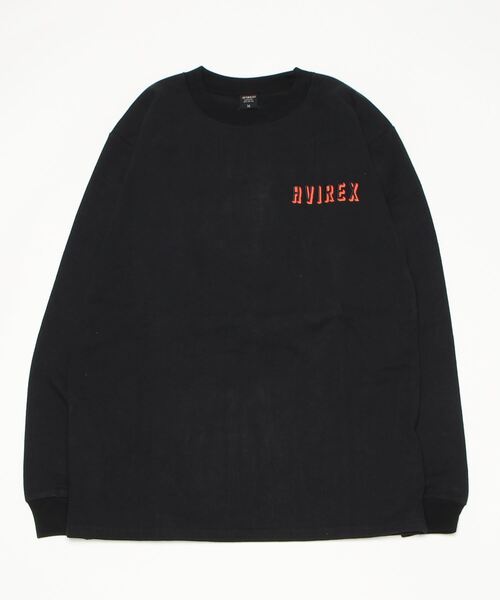 AVIREX（アヴィレックス）の「BULLDOG LONG SLEEVE T-SHIRT / ブルドッグ 長袖 Tシャツ / AVIREX / アヴィレックス（Tシャツ/カットソー・メンズ・ブラック/オリーブ系/ホワイト・2XL/M/L/XL）」の4枚目の写真