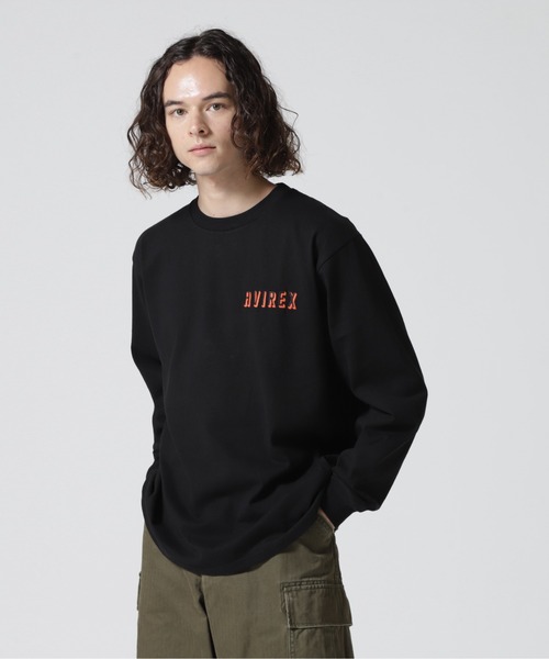 AVIREX（アヴィレックス）の「BULLDOG LONG SLEEVE T-SHIRT / ブルドッグ 長袖 Tシャツ / AVIREX / アヴィレックス（Tシャツ/カットソー・メンズ・ブラック/オリーブ系/ホワイト・2XL/M/L/XL）」の8枚目の写真