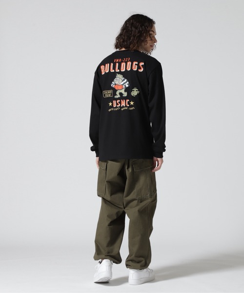 AVIREX（アヴィレックス）の「BULLDOG LONG SLEEVE T-SHIRT / ブルドッグ 長袖 Tシャツ / AVIREX / アヴィレックス（Tシャツ/カットソー・メンズ・ブラック/オリーブ系/ホワイト・2XL/M/L/XL）」の10枚目の写真