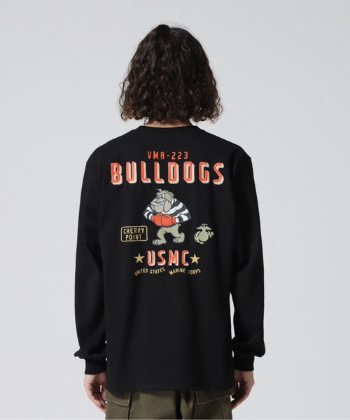 AVIREX（アヴィレックス）の「BULLDOG LONG SLEEVE T-SHIRT / ブルドッグ 長袖 Tシャツ / AVIREX / アヴィレックス（Tシャツ/カットソー・メンズ・ブラック/オリーブ系/ホワイト・2XL/M/L/XL）」の13枚目の写真