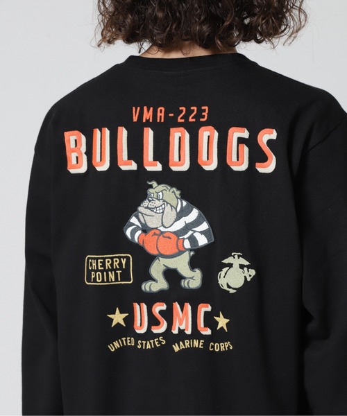 AVIREX（アヴィレックス）の「BULLDOG LONG SLEEVE T-SHIRT / ブルドッグ 長袖 Tシャツ / AVIREX / アヴィレックス（Tシャツ/カットソー・メンズ・ブラック/オリーブ系/ホワイト・2XL/M/L/XL）」の21枚目の写真