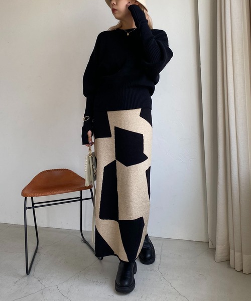 CAPRICIEUX LE'MAGE(カプリシューレマージュ)の「保温パフットニット(ニット/セーター・レディース・ライトベージュ/ピンク/ブラック・FREE)」の12枚目の写真