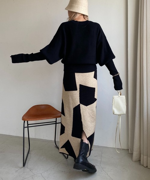 CAPRICIEUX LE'MAGE(カプリシューレマージュ)の「保温パフットニット(ニット/セーター・レディース・ライトベージュ/ピンク/ブラック・FREE)」の10枚目の写真