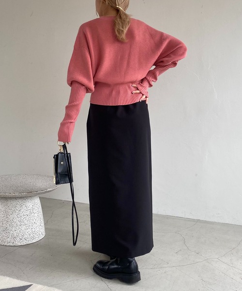 CAPRICIEUX LE'MAGE(カプリシューレマージュ)の「保温パフットニット(ニット/セーター・レディース・ライトベージュ/ピンク/ブラック・FREE)」の21枚目の写真