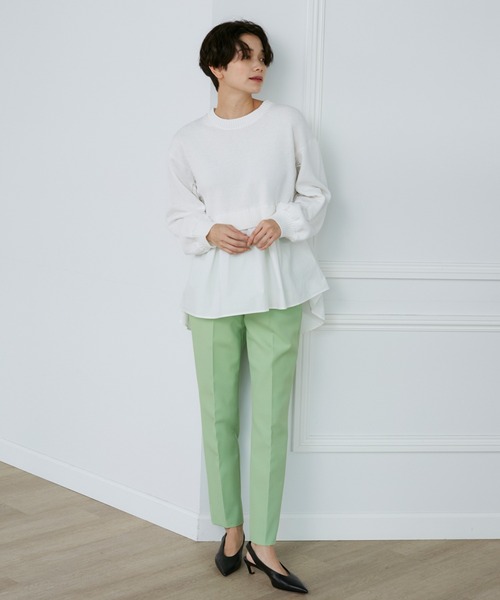 INED（イネド）の「美脚パンツ（その他パンツ・レディース・ネイビー/イエロー/ライトグリーン/オフホワイト/ブラック/サックスブルー/ピンク/グリーン/ブラウン/ブルー/グレイッシュブルー/チャコールグレー/キャメル/レッド/モスグリーン・5号/7号/9号/11号）」の19枚目の写真