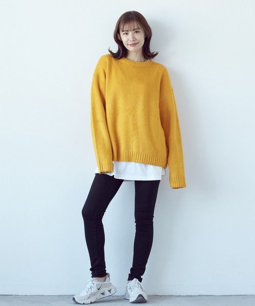 VIBGYOR(ヴィブジョー)の「モヘアタッチクルー/N BIG P/O(BL)(Tシャツ/カットソー・レディース・ブルー/ブラック系その他2/ブラック×レッド/グレー系その他/エメラルド/マスタード/グレー系その他2/ブラック×ホワイト/ライトグレー/グリーン/ブラック/レッド・MEDIUM)」の15枚目の写真