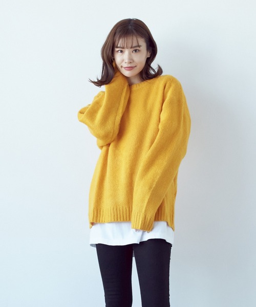 VIBGYOR(ヴィブジョー)の「モヘアタッチクルー/N BIG P/O(BL)(Tシャツ/カットソー・レディース・ブルー/ブラック系その他2/ブラック×レッド/グレー系その他/エメラルド/マスタード/グレー系その他2/ブラック×ホワイト/ライトグレー/グリーン/ブラック/レッド・MEDIUM)」の19枚目の写真