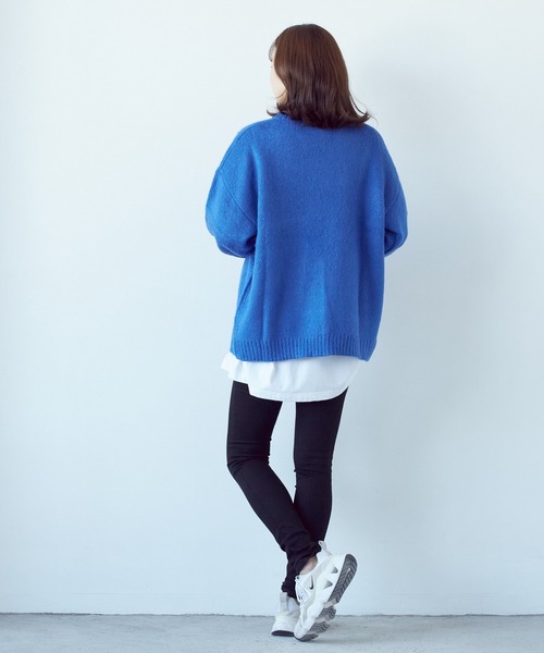 VIBGYOR(ヴィブジョー)の「モヘアタッチクルー/N BIG P/O(BL)(Tシャツ/カットソー・レディース・ブルー/ブラック系その他2/ブラック×レッド/グレー系その他/エメラルド/マスタード/グレー系その他2/ブラック×ホワイト/ライトグレー/グリーン/ブラック/レッド・MEDIUM)」の22枚目の写真