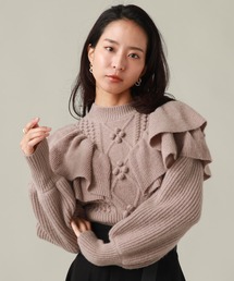 Cheek | ケーブルフリルニット(ニット/セーター)