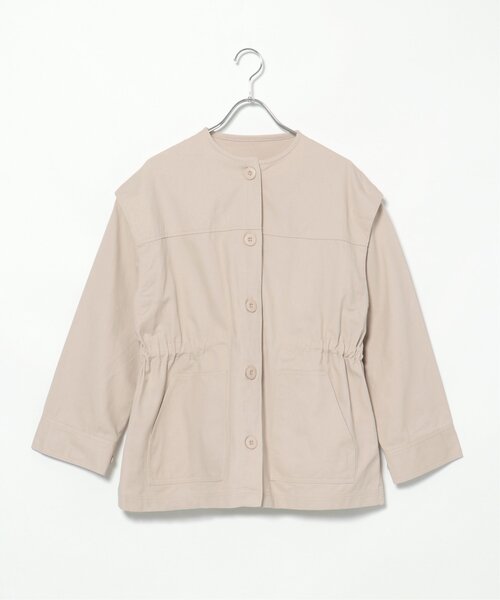 VENCEEXCHANGE（ヴァンスエクスチェンジ）の「ノーカラーマルチウェイジャケット／ミリタリージャケット／マルチWAY／ミリタリーベスト（ミリタリージャケット・レディース・ダークグリーン/オフホワイト・FREE）」の15枚目の写真