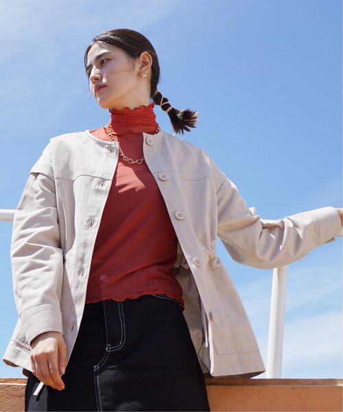 VENCEEXCHANGE（ヴァンスエクスチェンジ）の「ノーカラーマルチウェイジャケット／ミリタリージャケット／マルチWAY／ミリタリーベスト（ミリタリージャケット・レディース・ダークグリーン/オフホワイト・FREE）」の17枚目の写真