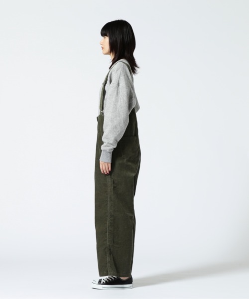 URVIN（アービン）の「URVIN/アービン　ZIP OVERALL CORDUROY（サロペット/オーバーオール・レディース・チャコール/オリーブ系・1/0）」の3枚目の写真