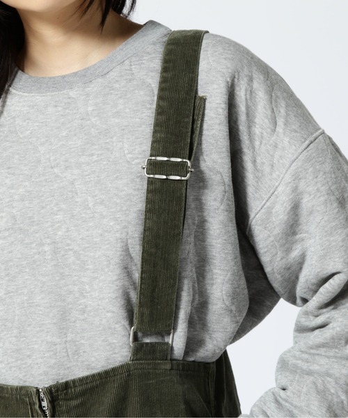 URVIN（アービン）の「URVIN/アービン　ZIP OVERALL CORDUROY（サロペット/オーバーオール・レディース・チャコール/オリーブ系・1/0）」の6枚目の写真