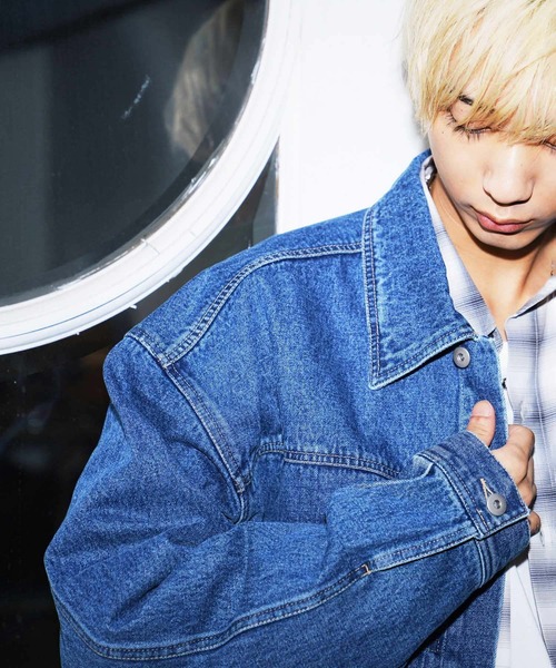 re_k by JUNRED（レクバイジュンレッド）の「re_k by JUNRED / ルーズデニムトラッカージャケット（デニムジャケット・メンズ・ネイビー/サックスブルー・S/M/L）」の13枚目の写真