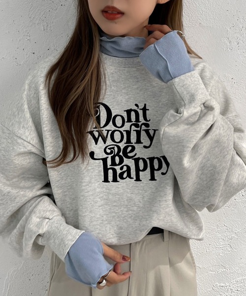 apres jour mignon(アプレジュールミニョン)の「起毛リブメロートップス【ZOZOTOWN限定アイテム】(Tシャツ/カットソー・レディース・ブラック/グレイッシュベージュ/グリーン/ブルー/オレンジ/アイボリー・フリー/X-LARGE)」の7枚目の写真