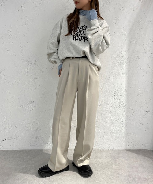 apres jour mignon(アプレジュールミニョン)の「起毛リブメロートップス【ZOZOTOWN限定アイテム】(Tシャツ/カットソー・レディース・ブラック/グレイッシュベージュ/グリーン/ブルー/オレンジ/アイボリー・フリー/X-LARGE)」の10枚目の写真