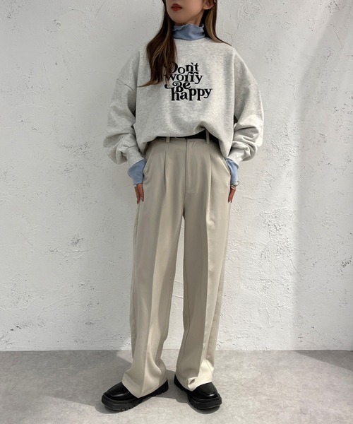 apres jour mignon(アプレジュールミニョン)の「起毛リブメロートップス【ZOZOTOWN限定アイテム】(Tシャツ/カットソー・レディース・ブラック/グレイッシュベージュ/グリーン/ブルー/オレンジ/アイボリー・フリー/X-LARGE)」の11枚目の写真