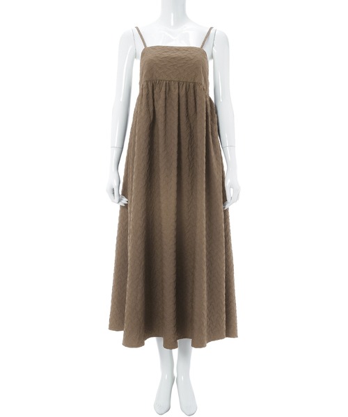 fifth(フィフス)の「【スタイリストレコメンド】ふくれジャガードキャミワンピース(ワンピース・レディース・ブラック/ライトブラウン・S/M)」の1枚目の写真