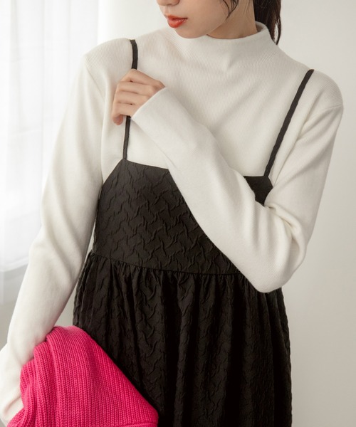 fifth(フィフス)の「【スタイリストレコメンド】ふくれジャガードキャミワンピース(ワンピース・レディース・ブラック/ライトブラウン・S/M)」の8枚目の写真