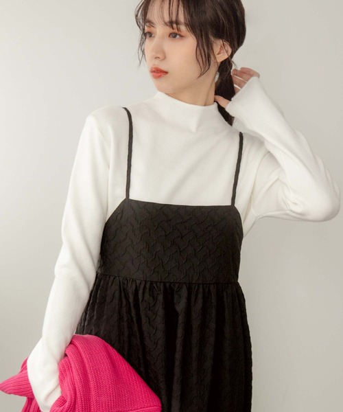 fifth(フィフス)の「【スタイリストレコメンド】ふくれジャガードキャミワンピース(ワンピース・レディース・ブラック/ライトブラウン・S/M)」の9枚目の写真