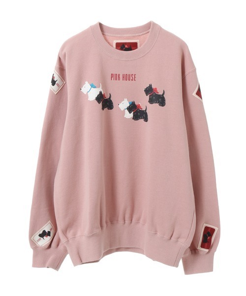 PINK HOUSE(ピンクハウス)の「スコッチテリアプリントトレーナー(スウェット・レディース・ブラック/ブルー/ピンク/キナリ/グリーン・フリー)」の15枚目の写真