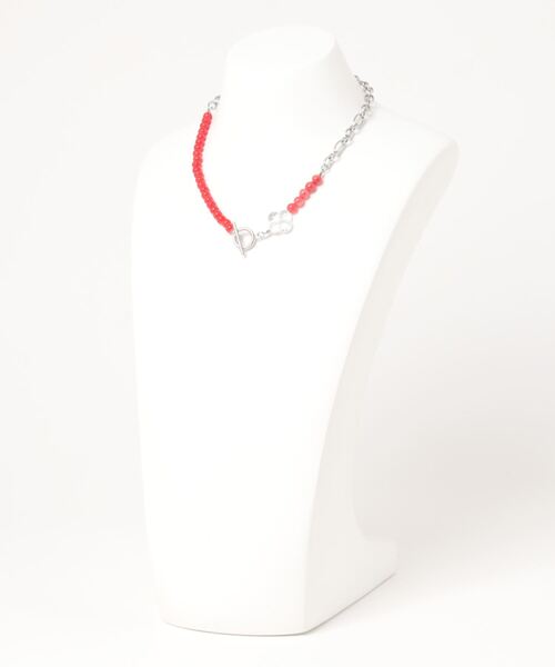 OKIRAKU(オキラク)の「☆ 【by daisy】カラービーズ×チェーンチョーカーネックレス RA22-1001(ネックレス・レディース・グリーン/レッド・FREE)」の3枚目の写真