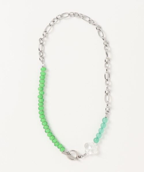 OKIRAKU(オキラク)の「☆ 【by daisy】カラービーズ×チェーンチョーカーネックレス RA22-1001(ネックレス・レディース・グリーン/レッド・FREE)」の5枚目の写真