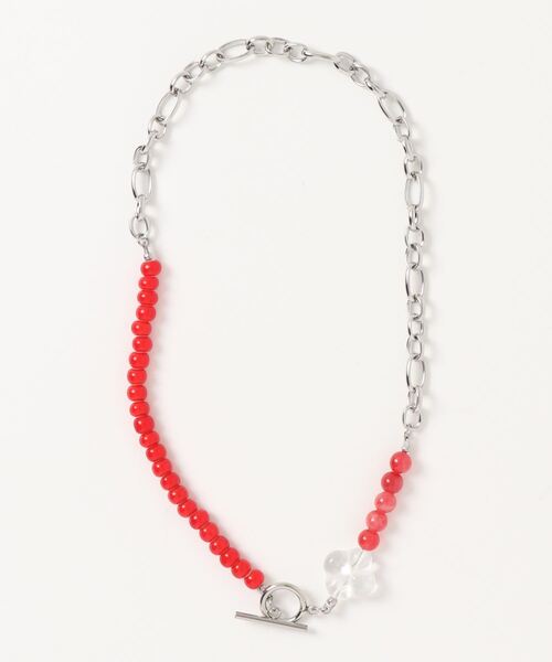 OKIRAKU(オキラク)の「☆ 【by daisy】カラービーズ×チェーンチョーカーネックレス RA22-1001(ネックレス・レディース・グリーン/レッド・FREE)」の4枚目の写真