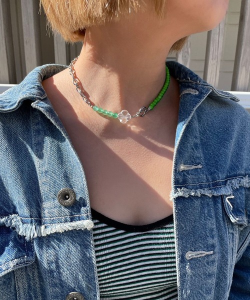 OKIRAKU(オキラク)の「☆ 【by daisy】カラービーズ×チェーンチョーカーネックレス RA22-1001(ネックレス・レディース・グリーン/レッド・FREE)」の18枚目の写真