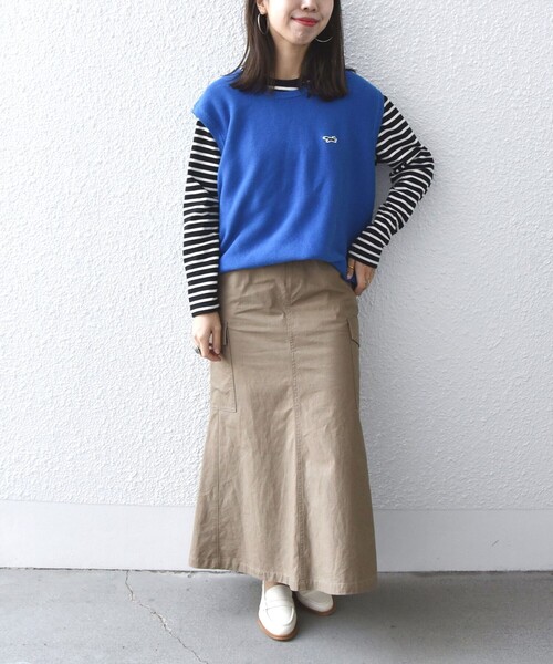 PENNEYS(ぺニーズ)の「【SHIPS any別注】PENNEYS:〈手洗い可能〉THE FOX ワンポイント ニット ベスト(ベスト・レディース・オフホワイト/ブルー・ONE SIZE)」の20枚目の写真