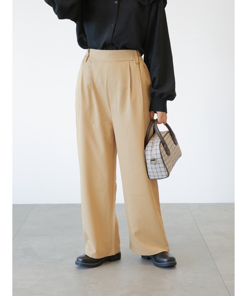 ehka sopo（エヘカソポ）の「タックワイドパンツ（その他パンツ・レディース・ベージュ/グレー/グリーン・ﾌﾘ-）」の3枚目の写真