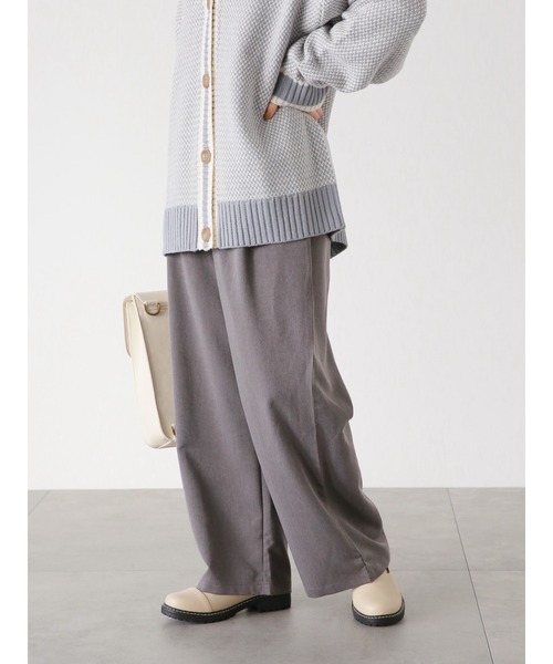 ehka sopo（エヘカソポ）の「タックワイドパンツ（その他パンツ・レディース・ベージュ/グレー/グリーン・ﾌﾘ-）」の2枚目の写真