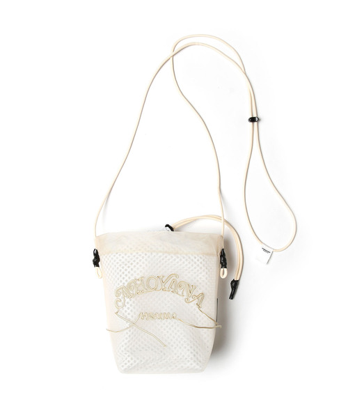 yoshiokubo(ヨシオクボ)の「yoshiokubo ヨシオクボ / KINCHAKU BAG "A" 刺繍巾着バッグ / YKS23905(トートバッグ・メンズ・ブラック/ベージュ・FREE)」の2枚目の写真