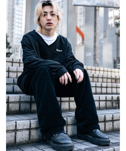 gibous/ギボス/LHP別注Vネックロゴトレーナー（スウェット