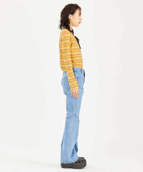 X-girl（エックスガール）の「STRIPED TEARDROP TOP（Tシャツ