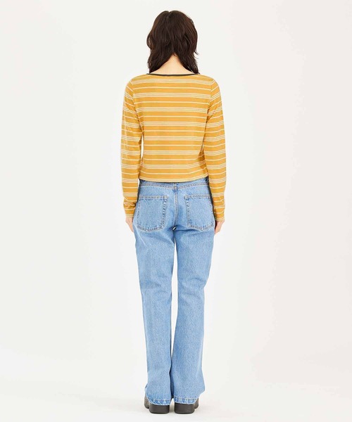 X-girl（エックスガール）の「STRIPED TEARDROP TOP（Tシャツ