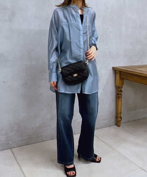 un dix cors(アンディコール)の「シアーオーバーシャツ(シャツ/ブラウス・レディース・ブラック/サックスブルー/アイボリー・FREE)」の20枚目の写真