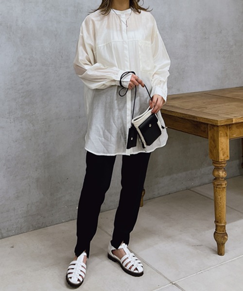 un dix cors(アンディコール)の「シアーオーバーシャツ(シャツ/ブラウス・レディース・ブラック/サックスブルー/アイボリー・FREE)」の13枚目の写真