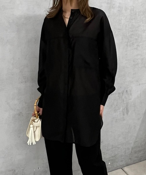 un dix cors(アンディコール)の「シアーオーバーシャツ(シャツ/ブラウス・レディース・ブラック/サックスブルー/アイボリー・FREE)」の21枚目の写真