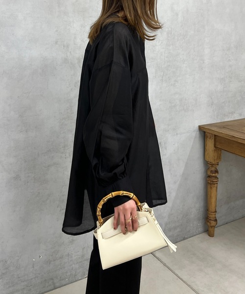 un dix cors(アンディコール)の「シアーオーバーシャツ(シャツ/ブラウス・レディース・ブラック/サックスブルー/アイボリー・FREE)」の22枚目の写真