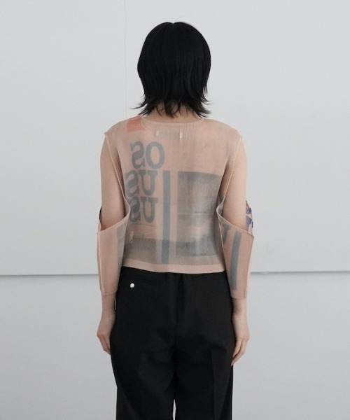 YOHEI OHNO(ヨウヘイオオノ)の「YOHEI OHNO Pleated Graphic Top(タンクトップ・レディース・グリーン/ベージュ/サックスブルー・36)」の17枚目の写真