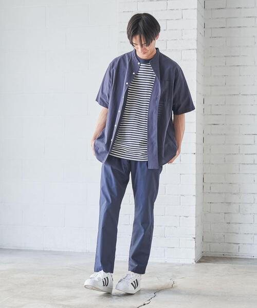 coen（コーエン）の「リネンミックスバンドカラーショートスリーブシャツ（シャツ/ブラウス・メンズ・ネイビー/ライム/オレンジ系その他/その他2/オフホワイト/その他1/ライトピンク/その他3・L/S/XL/M）」の12枚目の写真