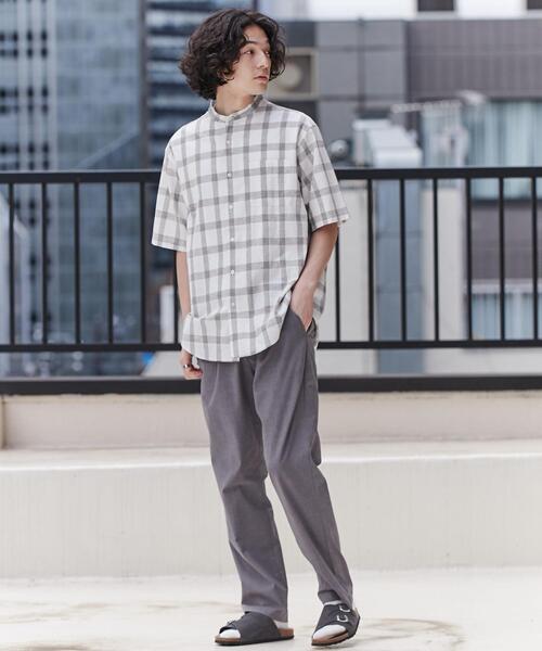 coen（コーエン）の「リネンミックスバンドカラーショートスリーブシャツ（シャツ/ブラウス・メンズ・ネイビー/ライム/オレンジ系その他/その他2/オフホワイト/その他1/ライトピンク/その他3・L/S/XL/M）」の18枚目の写真