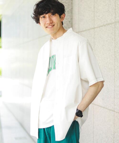 coen（コーエン）の「リネンミックスバンドカラーショートスリーブシャツ（シャツ/ブラウス・メンズ・ネイビー/ライム/オレンジ系その他/その他2/オフホワイト/その他1/ライトピンク/その他3・L/S/XL/M）」の19枚目の写真