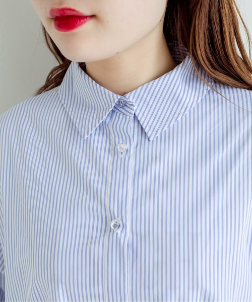 OLIVE des OLIVE（オリーブデオリーブ）の「【WEB限定カラー有】クアンクシャツ/ストライプシャツ　1031040200（シャツ/ブラウス・レディース・ミント/サックスブルー/ブルー/オフホワイト/サーモンピンク/ブルー系その他/ブルー系その他2/ホワイト/ピンク・FREE）」の13枚目の写真