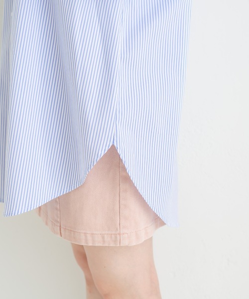 OLIVE des OLIVE（オリーブデオリーブ）の「【WEB限定カラー有】クアンクシャツ/ストライプシャツ　1031040200（シャツ/ブラウス・レディース・ミント/サックスブルー/ブルー/オフホワイト/サーモンピンク/ブルー系その他/ブルー系その他2/ホワイト/ピンク・FREE）」の16枚目の写真