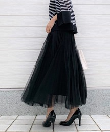 Q | プリーツチュールスカート(スカート)