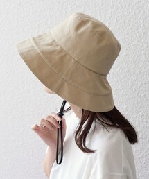 * 紐付き つば広 ハット◆