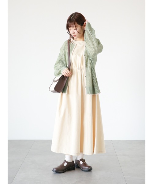 ehka sopo（エヘカソポ）の「配色ステッチワンピース（ワンピース・レディース・キナリ/ブラック/ベビーピンク・ﾌﾘ-）」の5枚目の写真