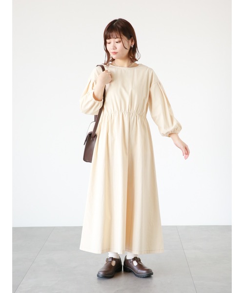 ehka sopo（エヘカソポ）の「配色ステッチワンピース（ワンピース・レディース・キナリ/ブラック/ベビーピンク・ﾌﾘ-）」の9枚目の写真